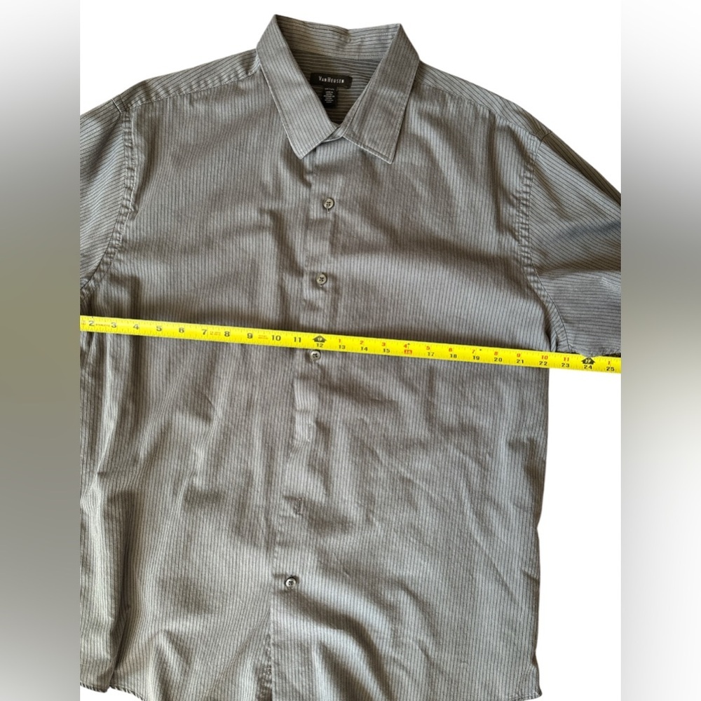 Van Heusen Shirts Mens Long Sleeve Button Down Striped Grey XL 2 pack - Picture 3 of 13